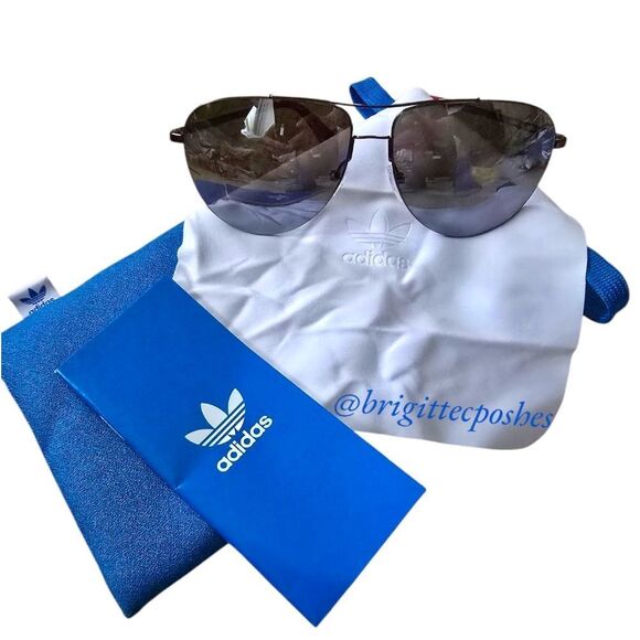 ADIDAS Original Unisex Aviator Gunmetal Sunglasses - Picture 4 of 9